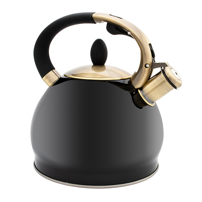 Electroplated Bronze Handle Whistle Kettle Gas Universal PearlNestDecor.com