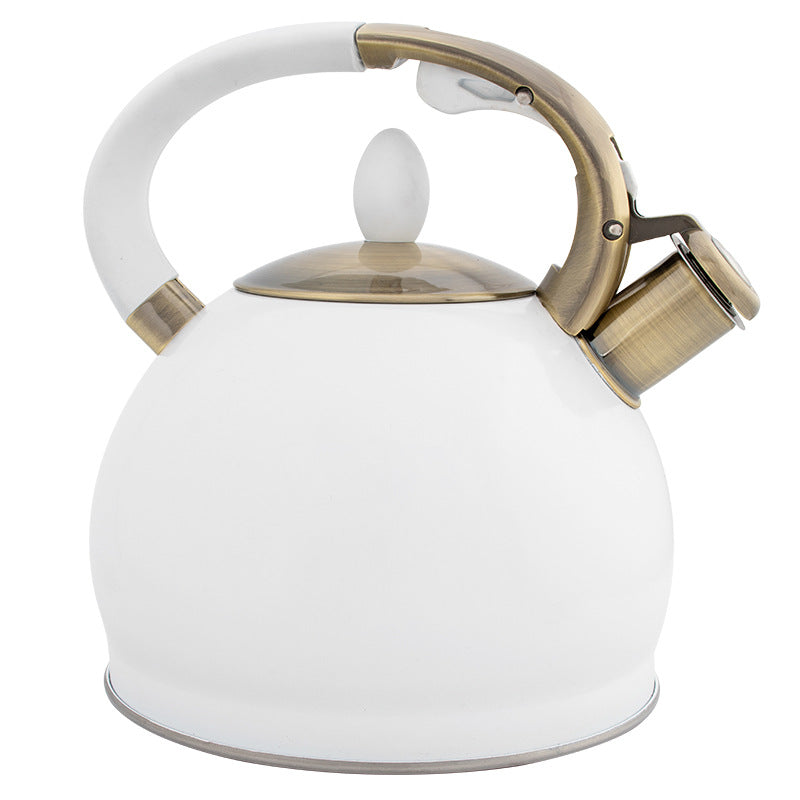 Electroplated Bronze Handle Whistle Kettle Gas Universal PearlNestDecor.com