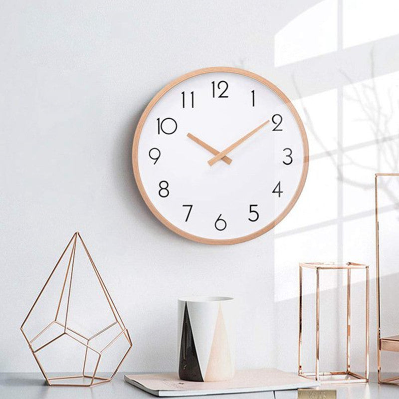Japanese Style Silent Clock Bedroom Creative Wall-mounted Quartz Clock PearlNestDecor.com