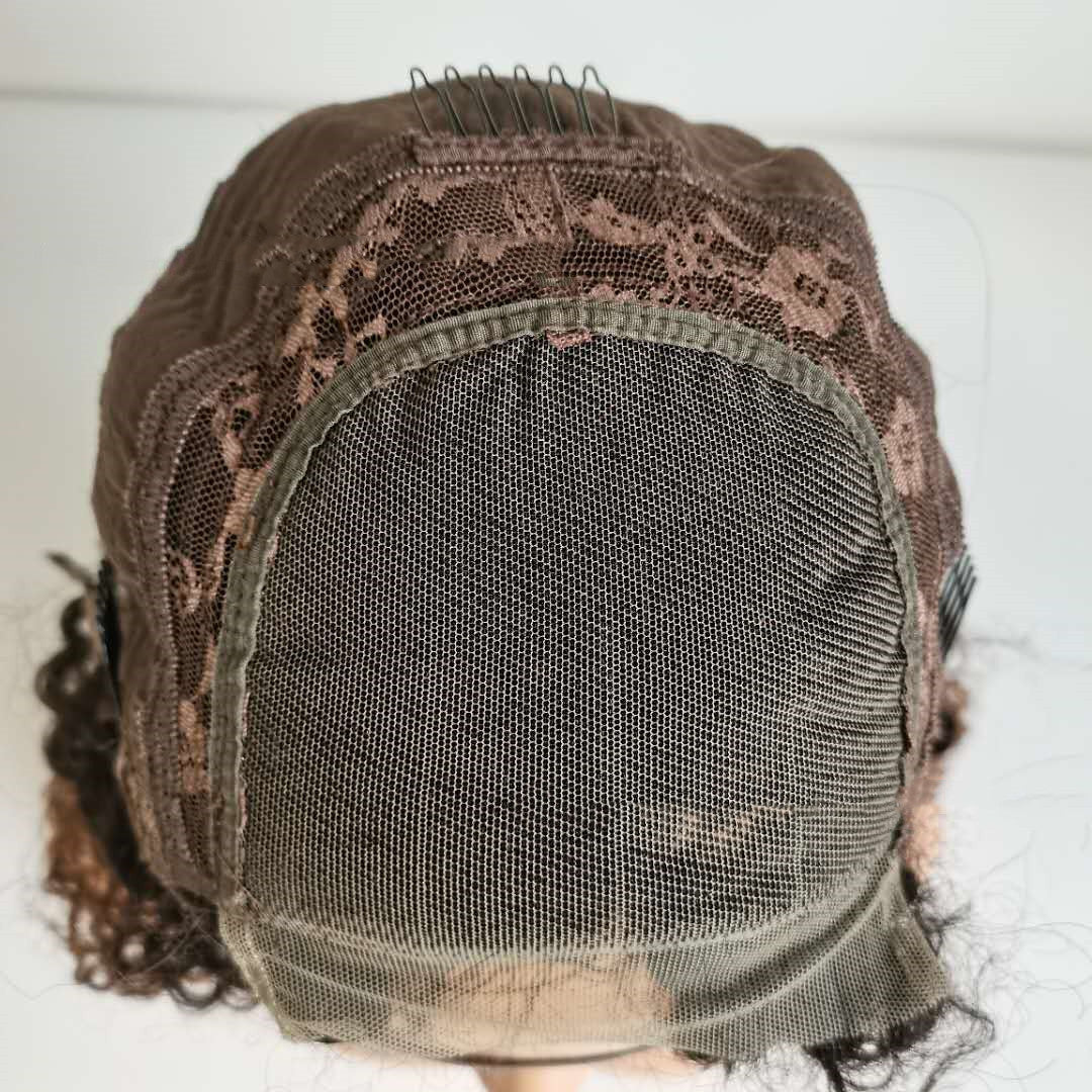 10A Ombre Human Hair Kinky Curly 4x4 Lace Front Wigs T1B 30 LadyShow.Store