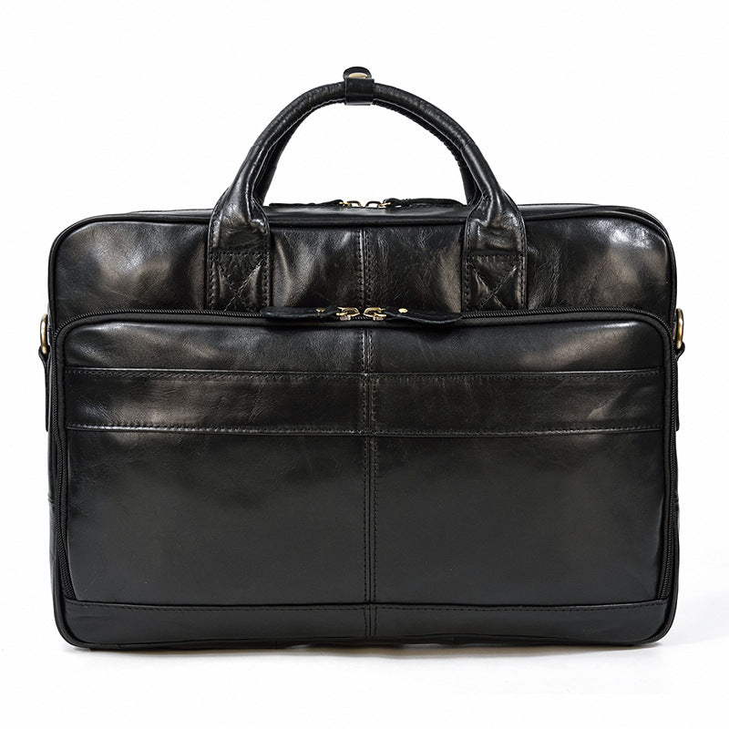 Vintage Men's Briefcase Genuine Leather Business Commuter Bag Crazy Horse Leather CJD
