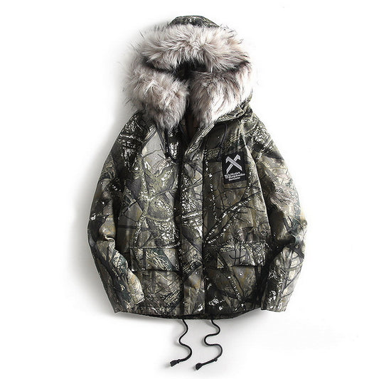 Big fur collar splash cotton jacket CJD