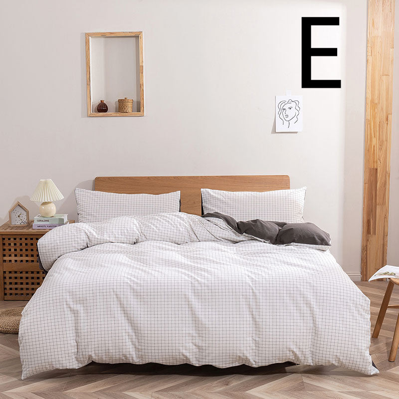 Washed Cotton Four-piece Set, Simple Bedding, Home Textile Cotton Quilt Cover, Bed Sheet CJD2