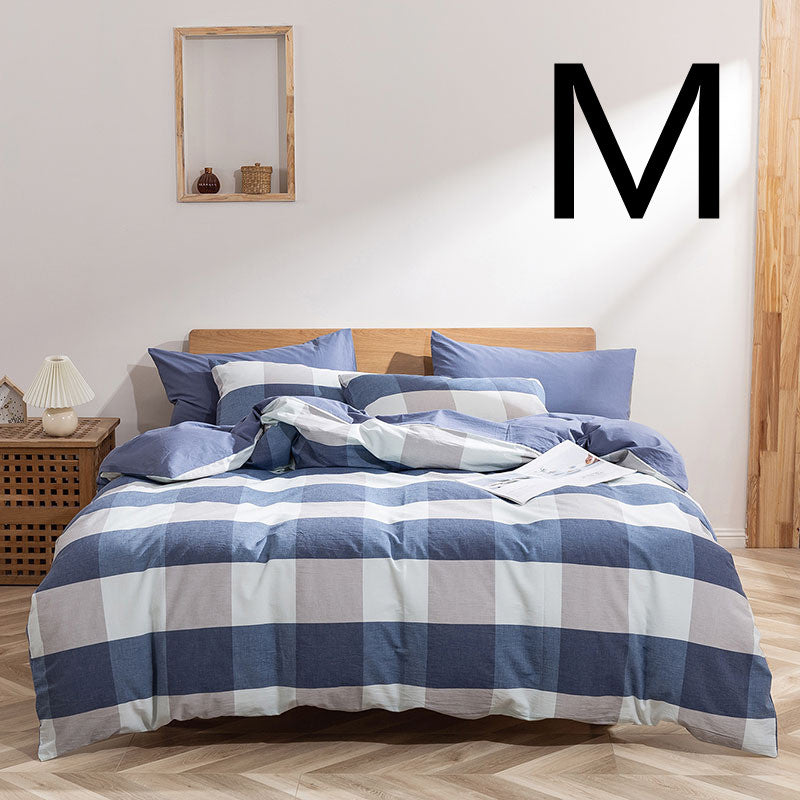 Washed Cotton Four-piece Set, Simple Bedding, Home Textile Cotton Quilt Cover, Bed Sheet CJD2