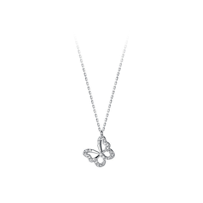 S925 Silver Diamond Butterfly Forest Necklace LadyShow.Store