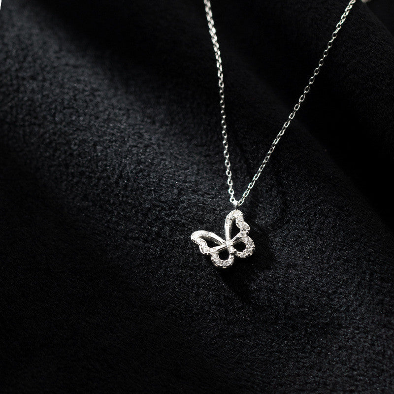 S925 Silver Diamond Butterfly Forest Necklace LadyShow.Store