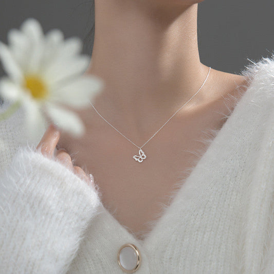 S925 Silver Diamond Butterfly Forest Necklace LadyShow.Store
