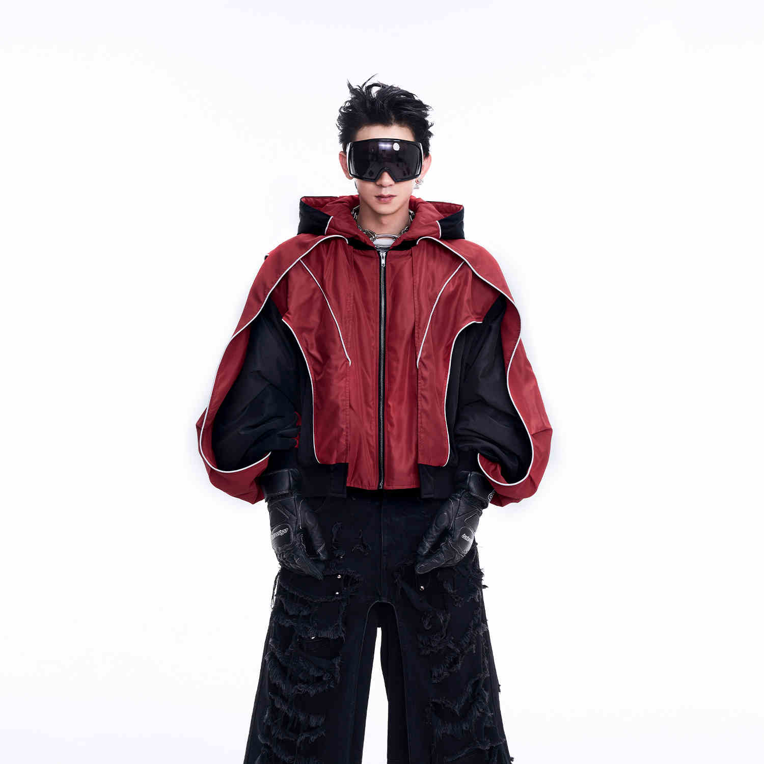 Profile Structure Splicing Quilted Short Hood Shell Jacket LuxuryLifeWay Online Store