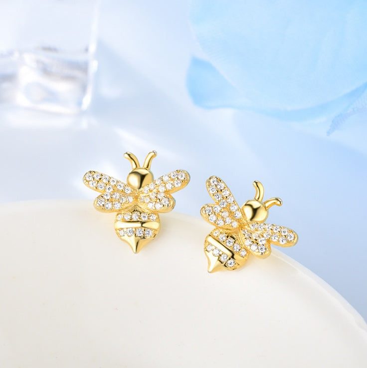S925 silver pin with zircon earrings LadyShow.Store