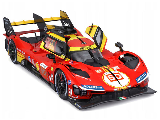 Ferrari 499P #50 Antonio Fuoco - Miguel Molina - Nicklas Nielsen "Ferrari AF Corse" Winner "24 Hours of Le Mans" (2024) "Racing" Series 1/18 Diecast Model Car by Bburago LuxuryLifeWay Online Store