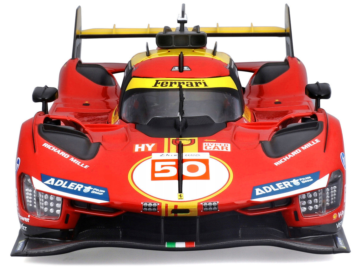 Ferrari 499P #50 Antonio Fuoco - Miguel Molina - Nicklas Nielsen "Ferrari AF Corse" Winner "24 Hours of Le Mans" (2024) "Racing" Series 1/18 Diecast Model Car by Bburago LuxuryLifeWay Online Store
