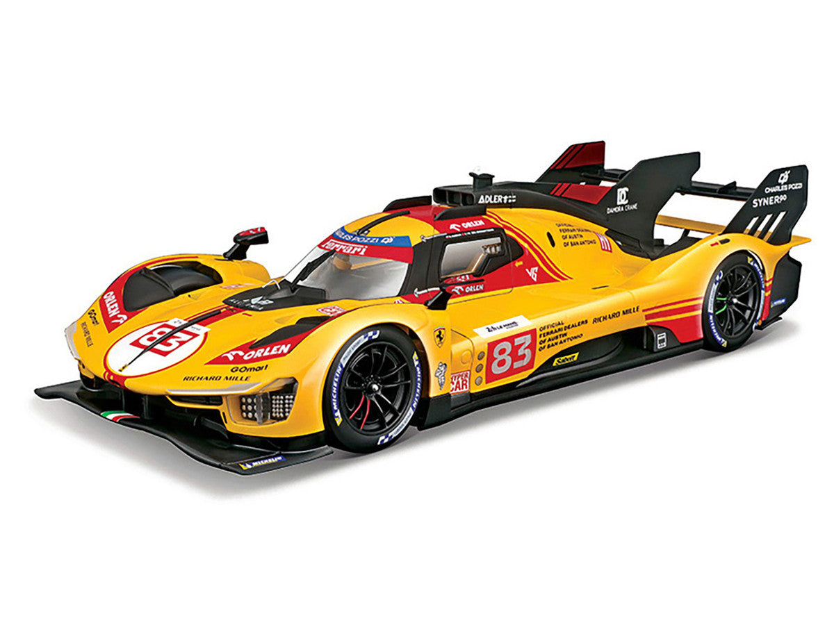 Ferrari 499P #83 Robert Kubica - Robert Shwartzman - Yifei Ye "Ferrari AF Corse" "24 Hours of Le Mans" (2024) "Racing" Series 1/18 Diecast Model Car by Bburago LuxuryLifeWay Online Store