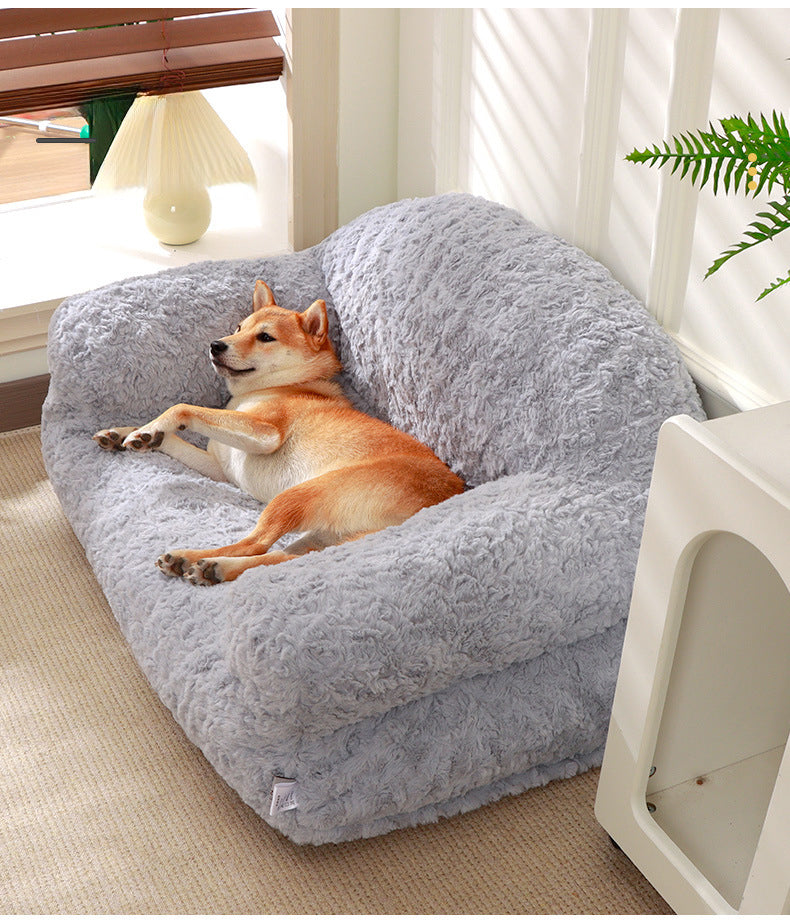 Plush Pet Sofa Bed - All-season, Non-slip Bottom, Durable And Scratch-resistant, Suitable For Dogs And Cats Pets Fashion