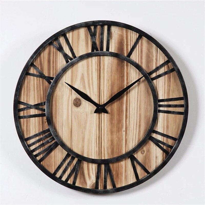Retro wall clock creative metal decorative wall clock PearlNestDecor.com