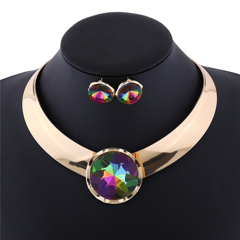 Jewel necklace earring set