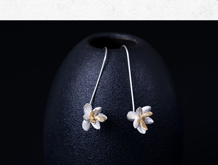 Chinese style s925 flower earrings LadyShow.Store
