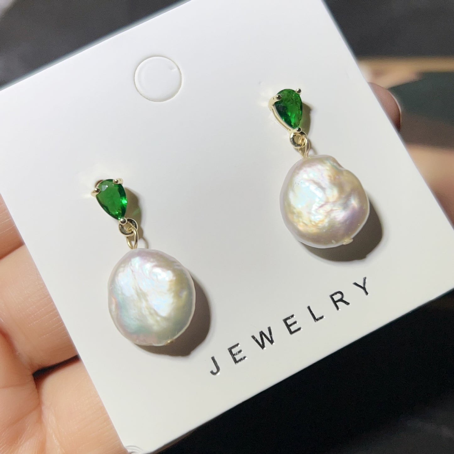 Classic Double Bead Baroque Stud Earrings