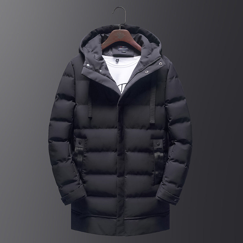 Men's mid-length thick down padded jacket