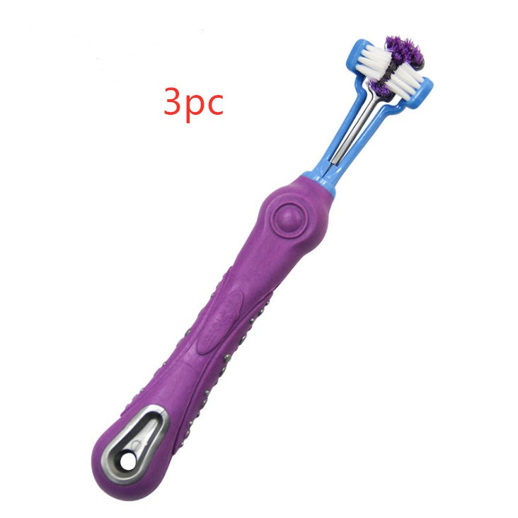 Three Sided Pet Toothbrush Dog Brush Bad Breath Tartar Teeth Care Pets Fashion