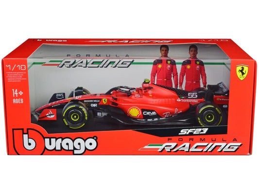Ferrari SF-23 #55 Carlos Sainz Formula One F1 World Championship (2023) "Formula Racing" Series 1/18 Diecast Model Car by Bburago LuxuryLifeWay Online Store