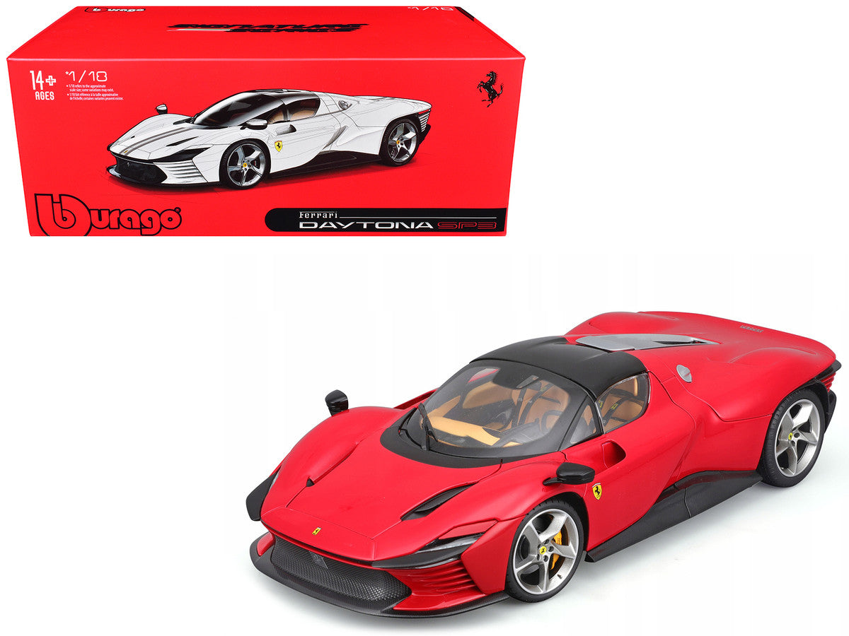 Ferrari Daytona SP3 Red with Black Top "Signature Series" 1/18 Diecast Model Car by Bburago LuxuryLifeWay Online Store