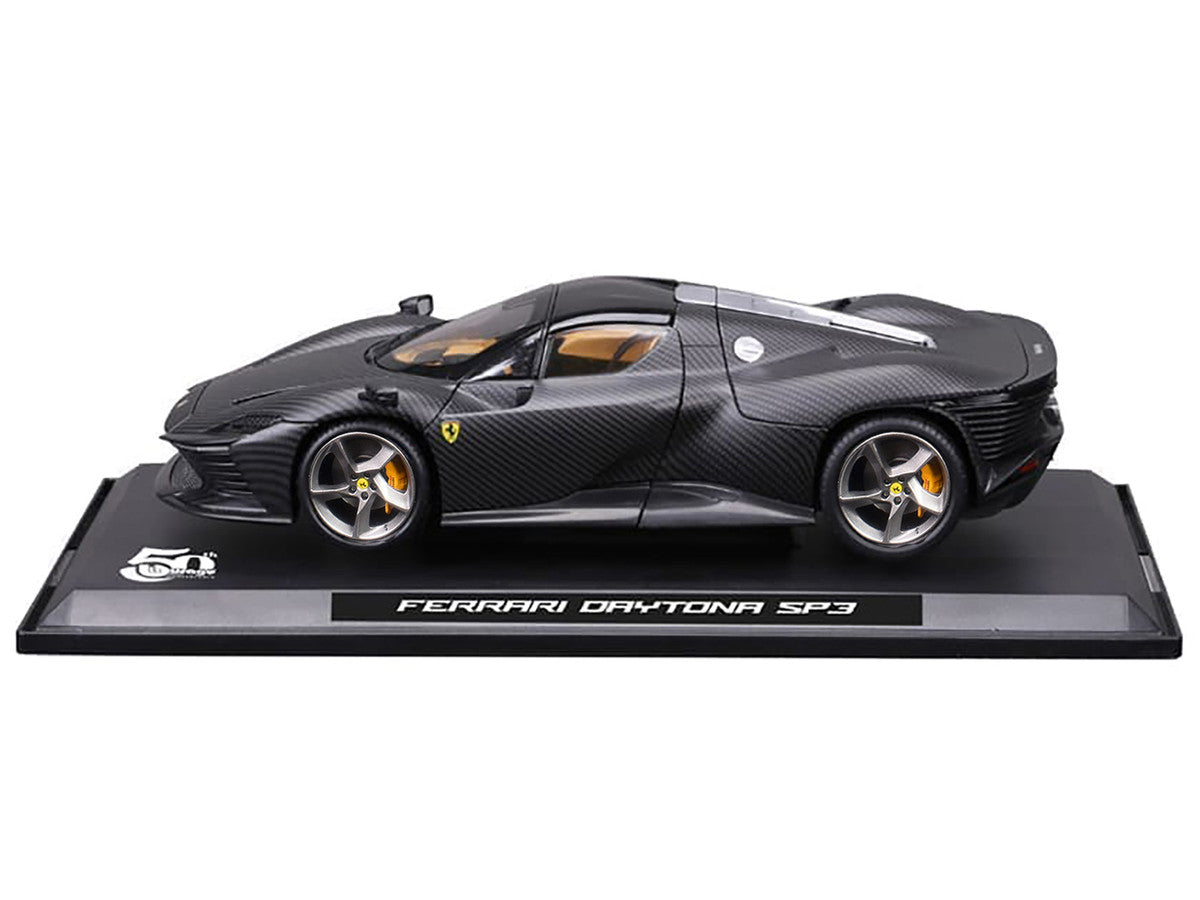Ferrari Daytona SP3 Carbon Fiber "Carbon Series - Bburago 50th Anniversary" 1/18 Diecast Model Car by Bburago LuxuryLifeWay Online Store