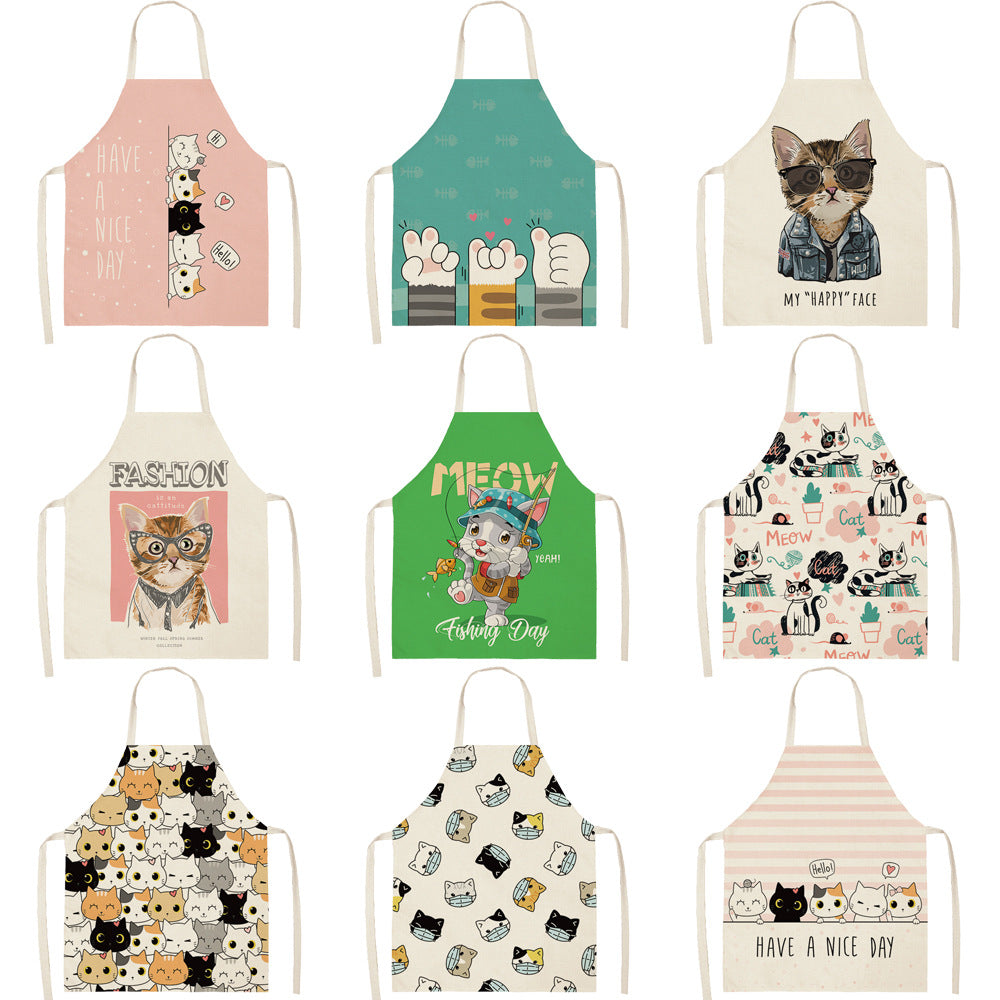Explosive Animal Animation Multifunctional Kitchen Apron Cotton And Linen Apron PearlNestDecor.com