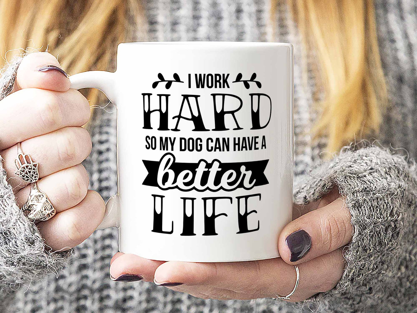 Work Hard Dog Coffee Mug