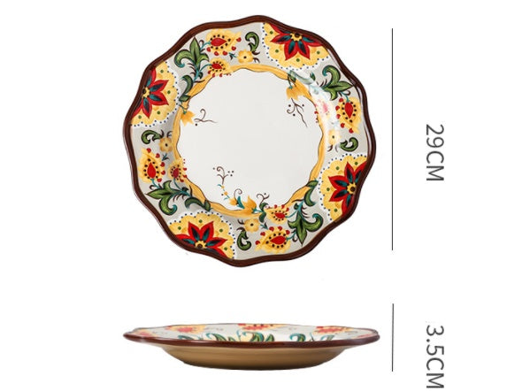 Underglaze Ceramic Tableware Bohemian Household Dishes LadyShow.Store