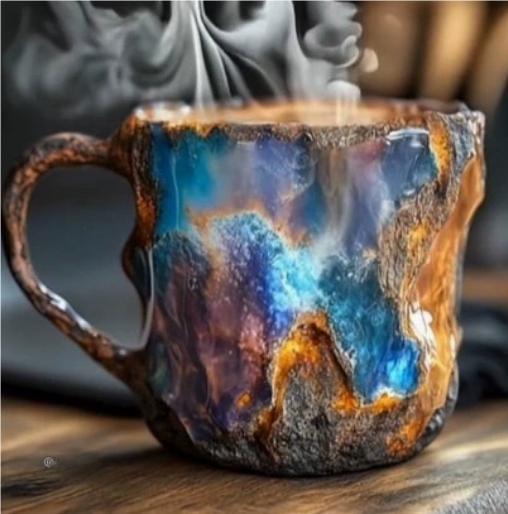 400ml Resin Mineral Crystal Coffee Mugs With Handles Elegant Fake Mineral Crystal Cup For Workplace Home Decor Christmas Gift Kitchen Gadgets PearlNestDecor.com