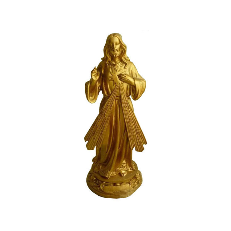 Bright Gold Jesus Mercy Sculpture Catholic PearlNestDecor.com