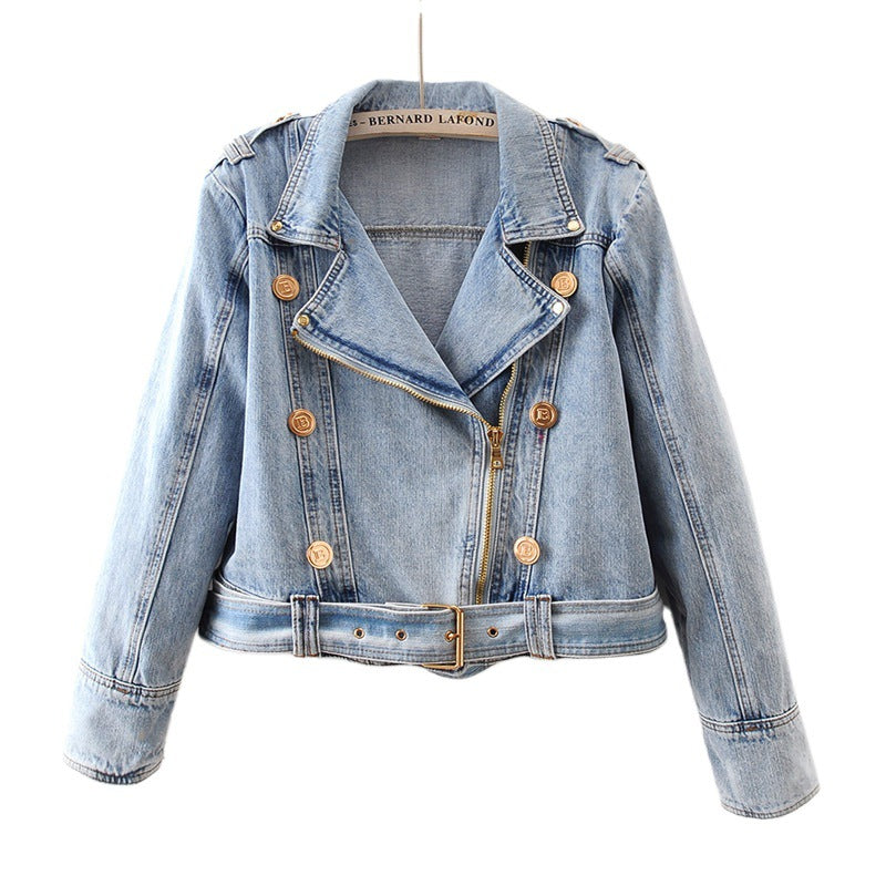 Women's Short Loose Top Motorcycle Jacket LadyShow.Store