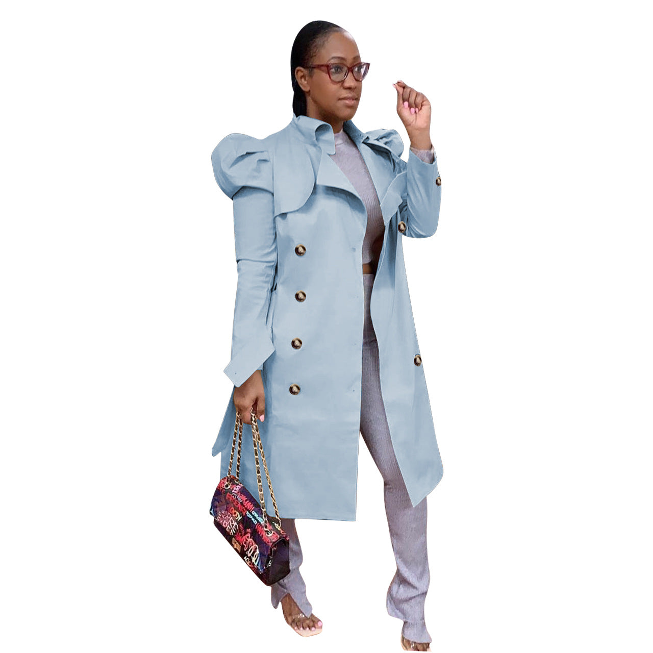 Pure Color All-match Long Trench Coat Women's Clothing Best YouTube Store