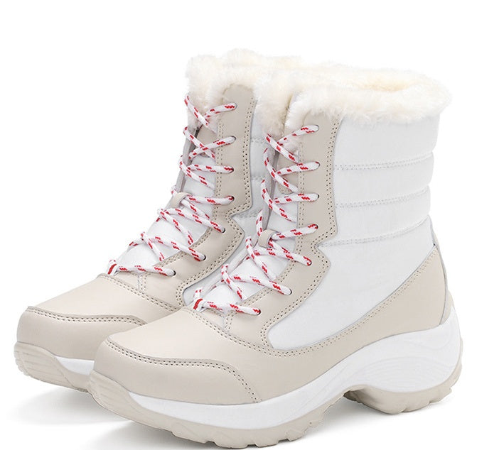 Snow Boots Female High To Help Waterproof Ladies Cotton Shoes Boots Plus Velvet Shoes Best YouTube Store