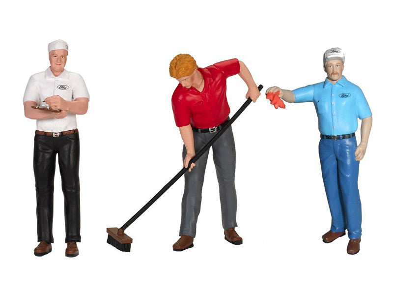 Ford Cervice Center (1965) 3 Piece Figure Set 1/18 by Motorhead Miniatures LuxuryLifeWay Online Store