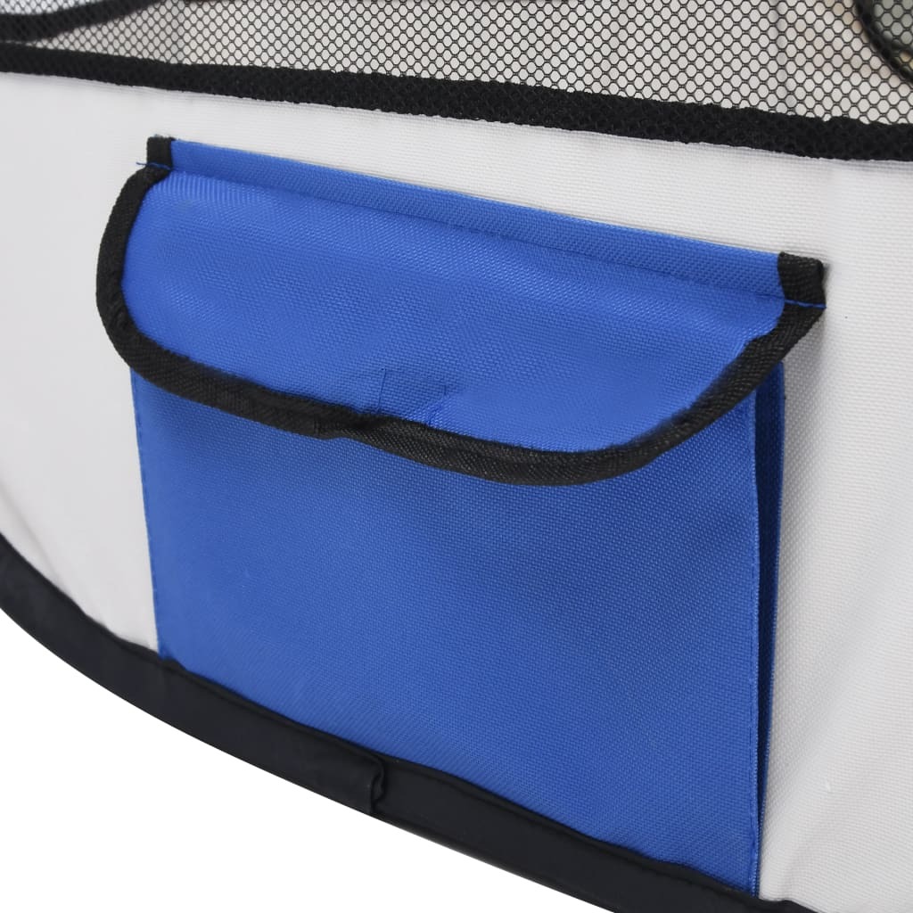 Foldable Dog Playpen with Carrying Bag Blue 43.3"x43.3"x22.8" LuxuryLifeWay Online Store