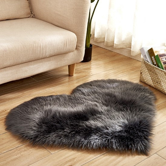Plush Heart Shaped Carpet PearlNestDecor.com
