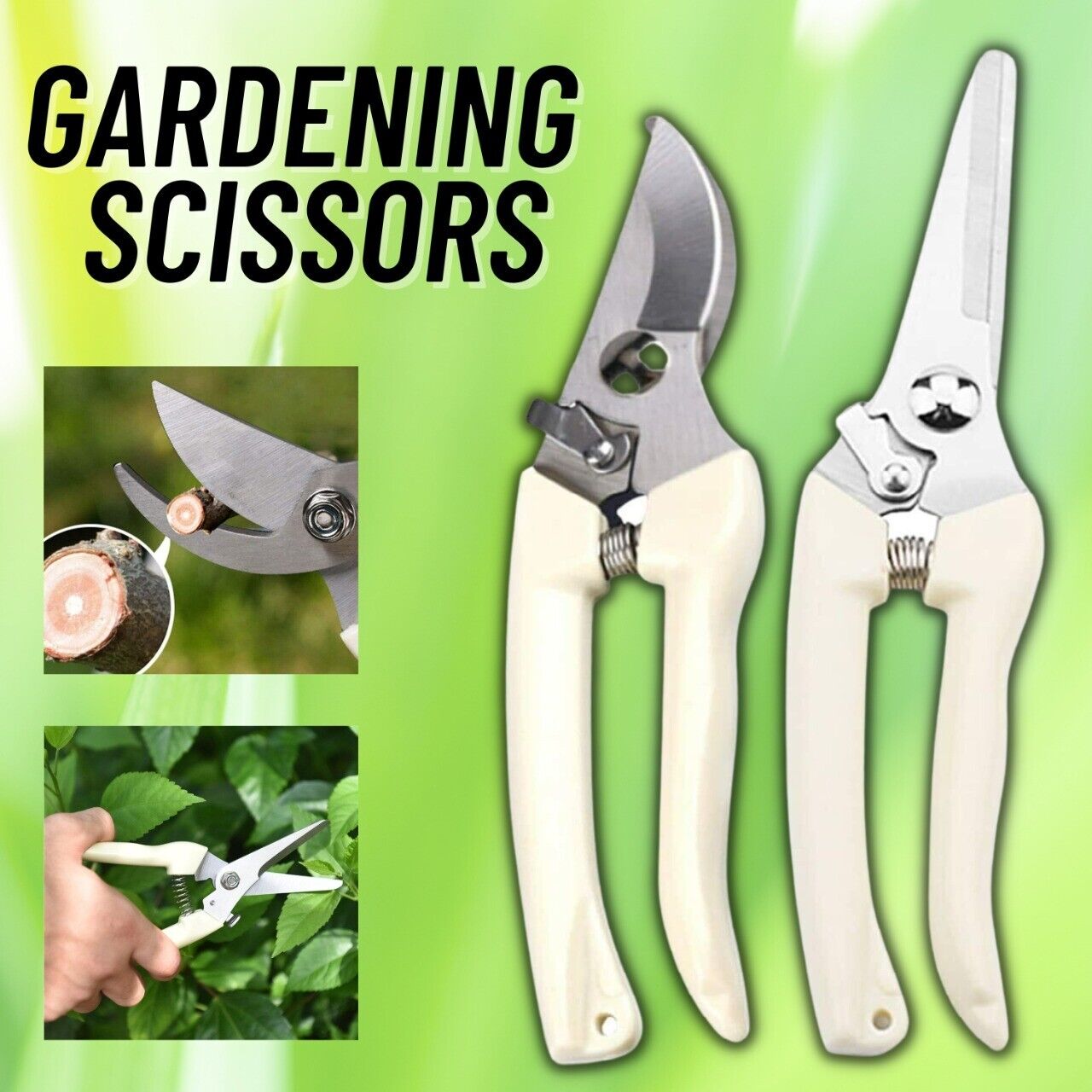 2 Pack Pruning Shears Cutter Home Gardening Plant Scissor Branch Garden Pruner