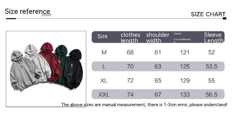 Simple Letter Embroidery Couple Hoodies Men And Women Casual Sweatshirt LadyShow.Store
