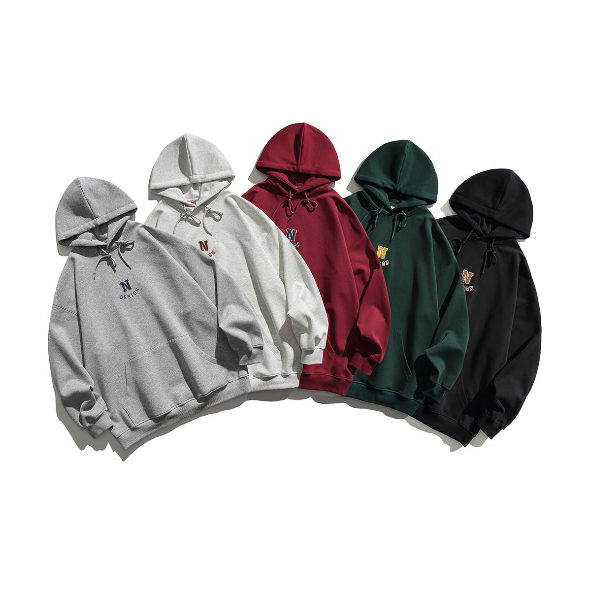 Simple Letter Embroidery Couple Hoodies Men And Women Casual Sweatshirt LadyShow.Store