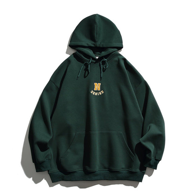 Simple Letter Embroidery Couple Hoodies Men And Women Casual Sweatshirt LadyShow.Store