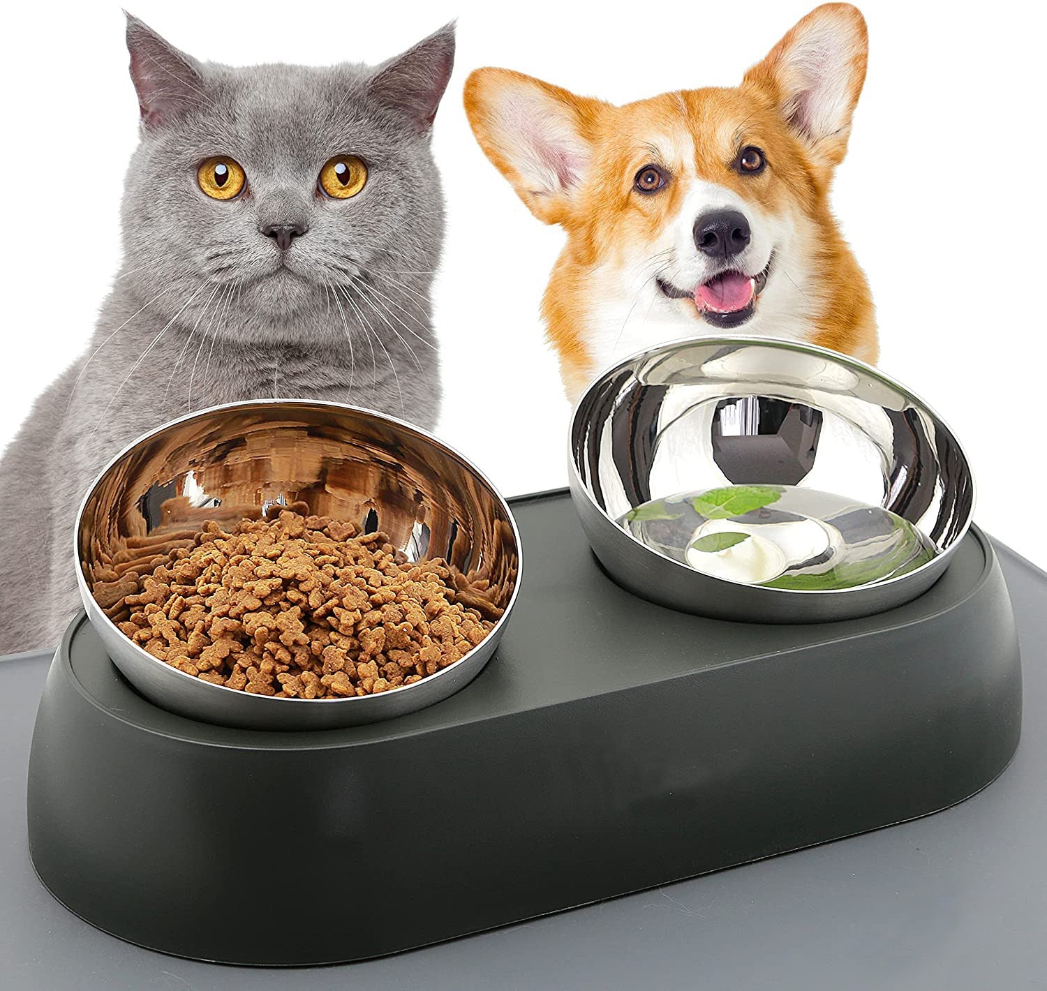 Pet Neck Protection Cat Oblique Mouth Anti-tumble Bowl Pets Fashion