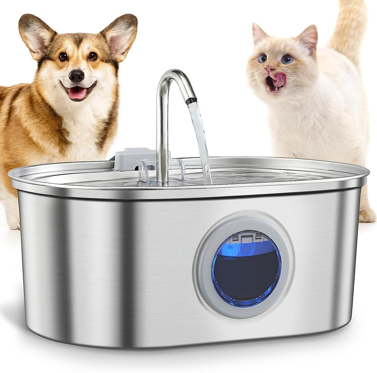 Water Feeder Stainless Steel Pet Water Dispenser Pets Fashion