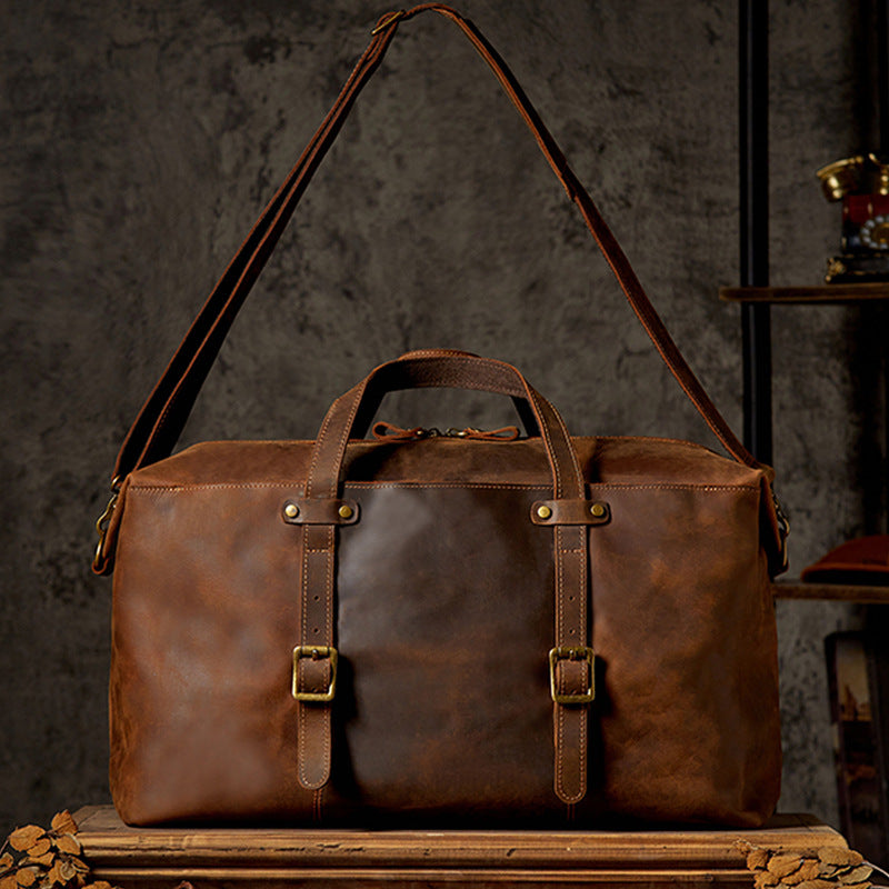 Genuine Leather Large-capacity Luggage Bag Men's Cowhide Crossbody Handbag LadyShow.Store