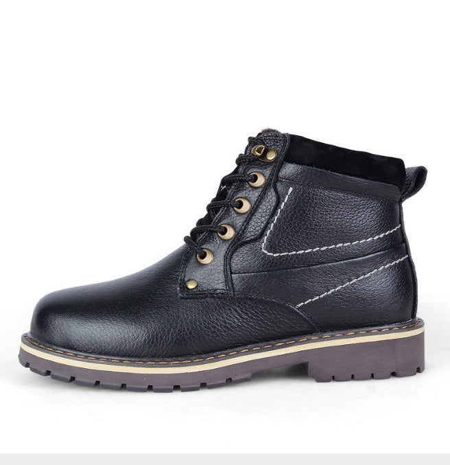 New Martin boots men Large size outdoor warm high help plus velvet large size leather Martin boots Best YouTube Store
