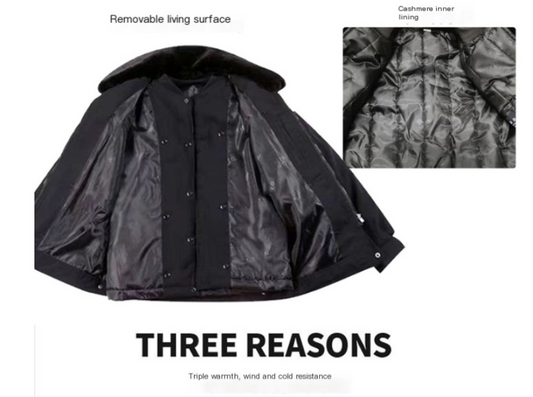 Men's Fall Jacket - Washed Cotton Military Style Plus Size Pi-Mart