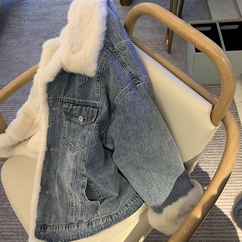 Loose Casual Furry Fleece-lined Thickened Cotton Clothing Parka Best YouTube Store