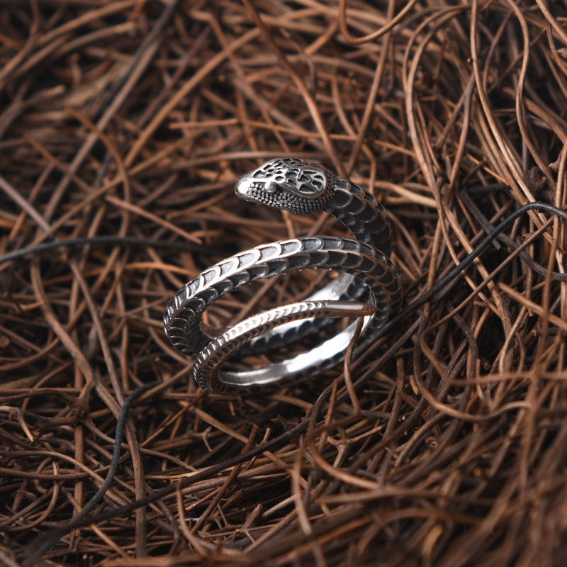 Ornament S925 Silver Snake Ring LadyShow.Store