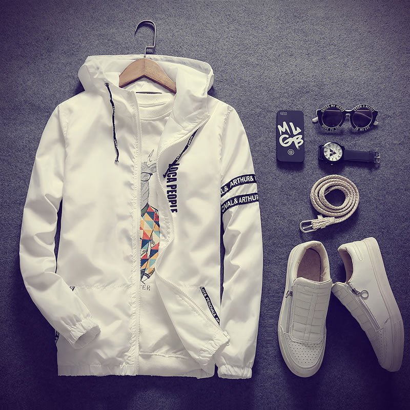 Men's Lettered Hooded Jacket Pi-Mart
