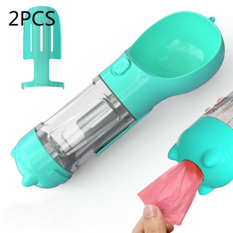 Pet Water Bottle Feeder Bowl Garbage Bag Storage Portable Pet Outdoor Travel 3 In 1 Dog Water Bottle Pets Fashion